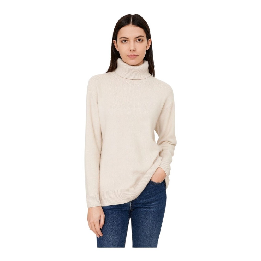 Brandy Melville Cream Wool Blend Oversize‎ Turtleneck Sweater